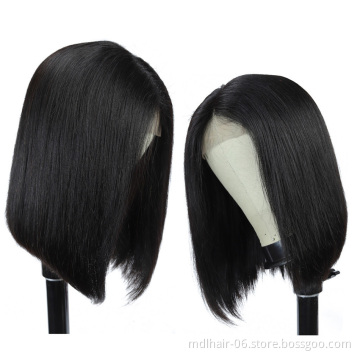 Wholesale Virgin Cuticle Aligned Hair 4X4 Lace Closure Bob Wig For Black Women Raw Peruvian Hair Lace Closure Wig